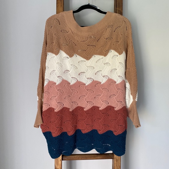 Andree by Unit crochet colorblock sweater, size small - Picture 5 of 5